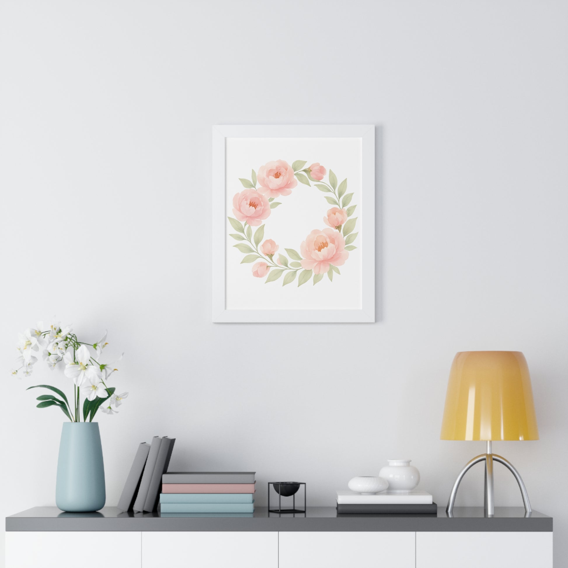 Elegantly Framed Floral Poster, Charming Wall Art